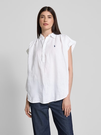 Polo Ralph Lauren Leinenbluse mit Label-Stitching Weiss 4