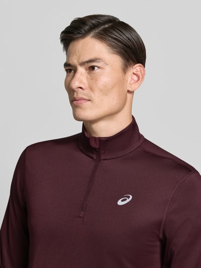 ASICS Funktionsshirt mit Logo und Reißverschluss Dunkelrot 3