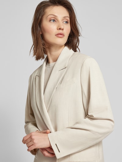 Calvin Klein Womenswear Blazer met paspelzak op de borst Zand - 3