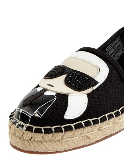 Karl Lagerfeld Espadrilles met logo-applicatie, model 'Kamini' in zwart ...