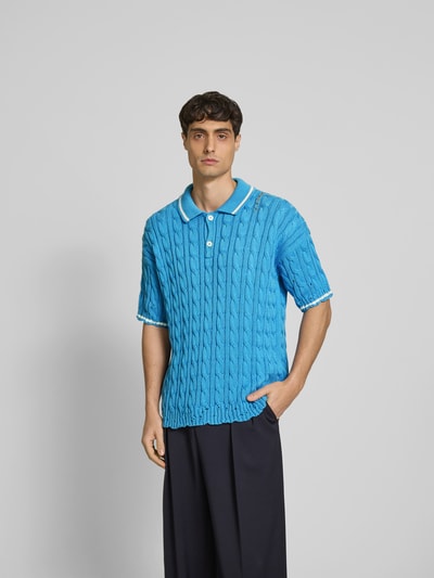 Marni Regular Fit Poloshirt in Strick-Optik Royal 4