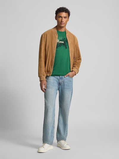 camel active T-shirt met labelprint Lichtgroen - 1