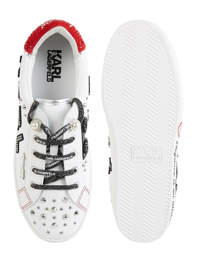 Karl Lagerfeld Sneakers van leer met studs  Wit - 4