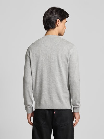 Tom Tailor Regular Fit Strickpullover aus reiner Baumwolle Hellgrau 5