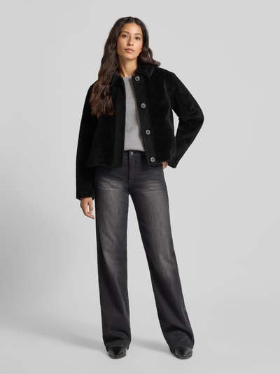 Marc Cain Webpelzjacke mit Umlegekragen Black 1