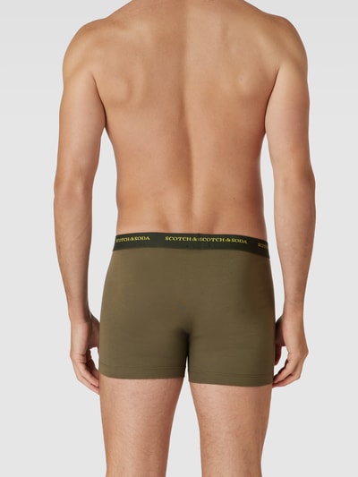 Scotch & Soda Boxershort met elastische band met logo in een set van 3 stuks Olijfgroen - 4