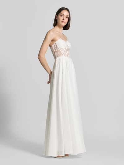 LUXUAR FASHION sukienka gorsetowa w stylu z odkrytymi ramionami Złamany biały 1