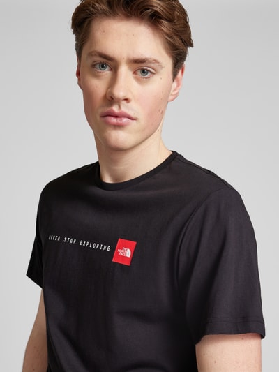 The North Face T-shirt met labelprint, model 'NEVER STOP EXPLORIN' Zwart - 3