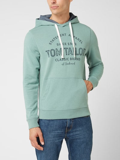 Tom Tailor Bluza z kapturem z logo Miętowy 4