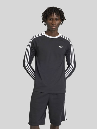 adidas Originals Bluzka z długim rękawem w stylu sport z czystej bawełny o kroju regular fit Czarny 4