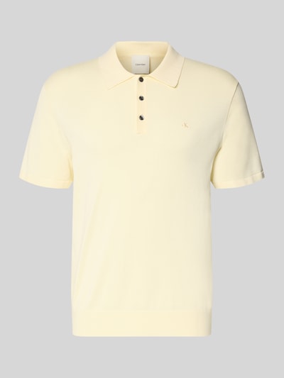 CK Calvin Klein Regular Fit Poloshirt aus reiner Baumwolle Hellgelb 2