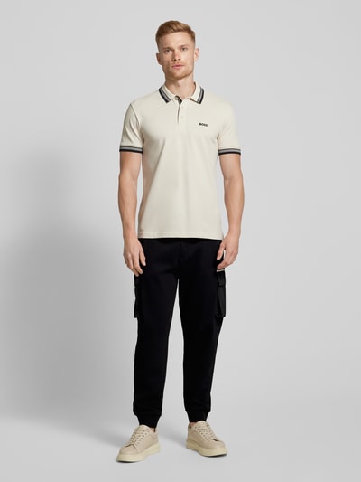 BOSS Regular fit sweatpants met cargozakken, model 'Larsen' Zwart - 1