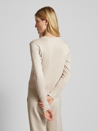 FREE/QUENT Gebreide pullover met V-hals, model 'Katie' Beige - 5