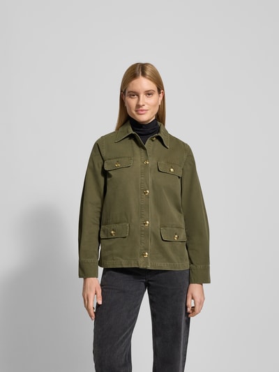Anine Bing Regular Fit Jacke mit Umlegekragen Khaki 4
