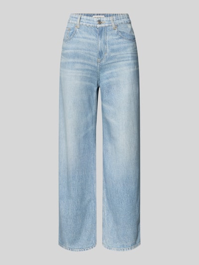 Produktfoto, Jeans in verkürzter Passform Modell 'Calina cruise' von OPUS PANTS, Reine Baumwolle, Eingrifftaschen, hellblau, strukturierte Oberfläche, Bundweite 37 cm, Innenbeinlänge 68 cm, für Damen