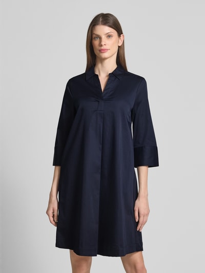 s.Oliver BLACK LABEL A-Linie Tunikakleid aus Baumwoll-Mix Marine 4