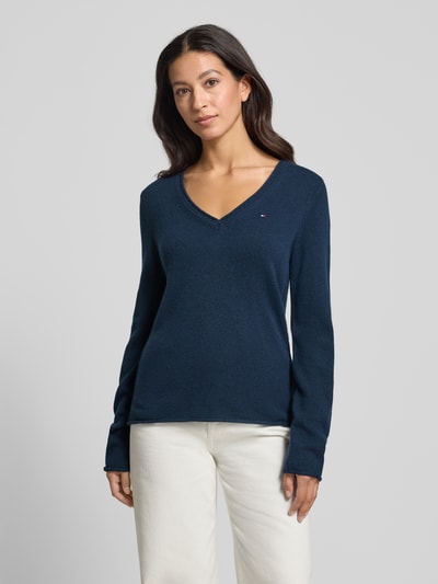 Tommy Hilfiger Slim Fit Strickpullover aus reiner Wolle Marine 4