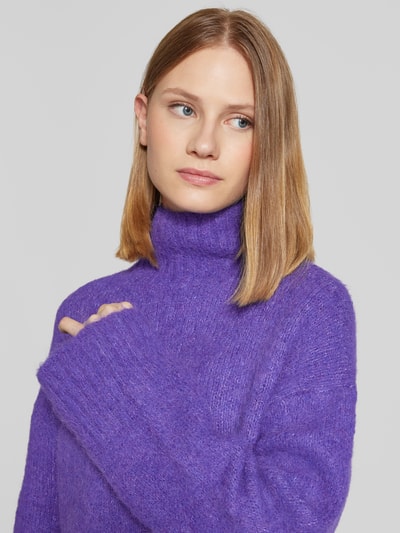 Selected Femme Sweter z dzianiny ze stójką model ‘GABELLA’ Niebieski 3