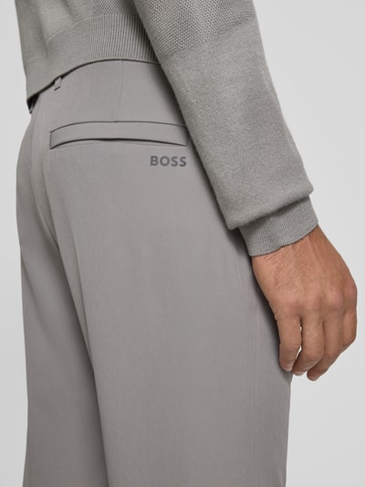 BOSS Green Slim fit stoffen broek van waterafstotend materiaal, model 'COMMUTER' Lichtgrijs - 3