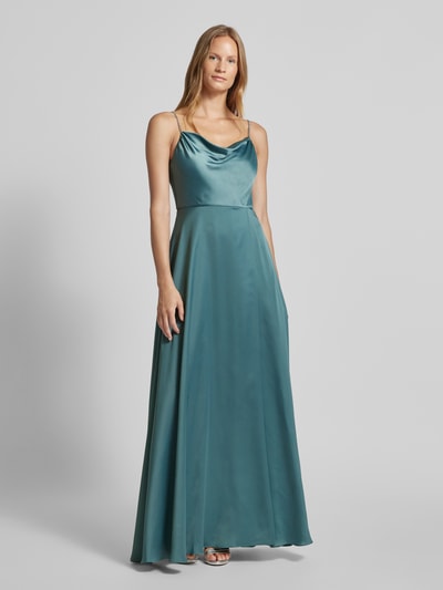 Jake*s Cocktail Abendkleid mit Wasserfall-Ausschnitt Schilf Melange 4