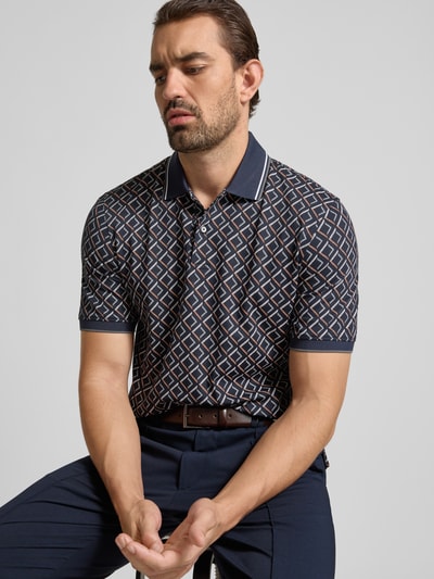 bugatti Regular Fit Poloshirt im Allover-Look Marine 3