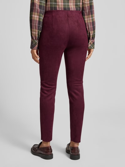 Christian Berg Woman Spodnie z imitacji skóry z elastycznym pasem Wiśniowy 5