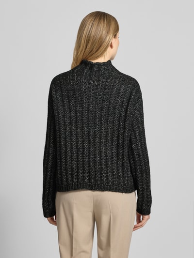 HUGO Relaxed Fit Strickpullover aus Baumwoll-Mix mit Woll-Anteil Modell 'SAFINEYNY' Black 5