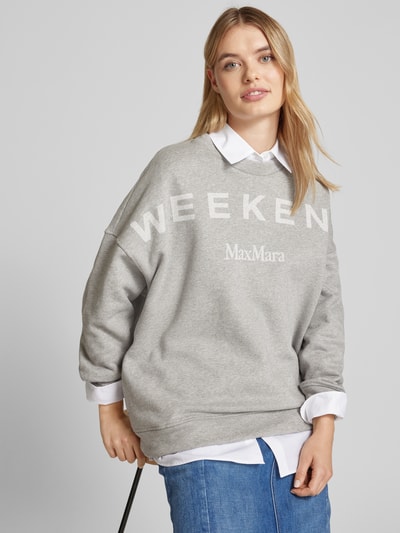 Weekend Max Mara Sweatshirt mit Label-Stitching Modell 'LALLA' Mittelgrau Melange 3