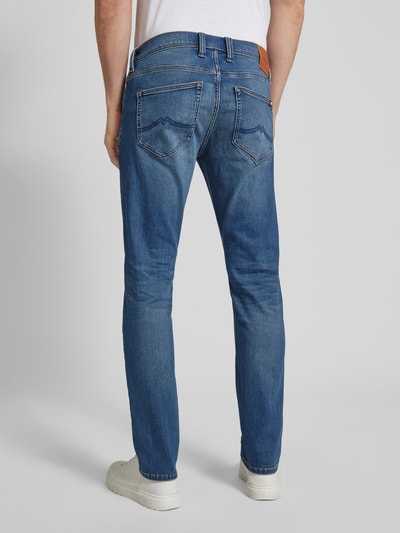 Mustang Slim fit jeans met labelpatch, model 'OREGON' Blauw - 5