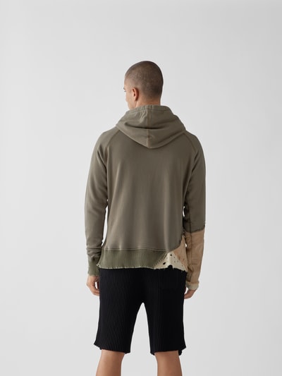 Greg Lauren Hoodie im Patchwork-Look Khaki 5