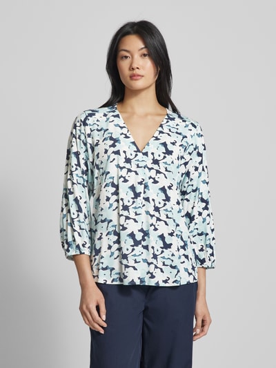 Tom Tailor Blouse met all-over print Marineblauw - 4