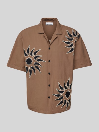 REVIEW Koszula casualowa z kołnierzem z połami Ziemisty brązowy 2