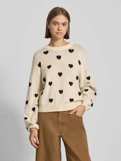NOISY MAY® Strickpullover mit Puffärmeln Modell 'CHARLOTT' Offwhite 4