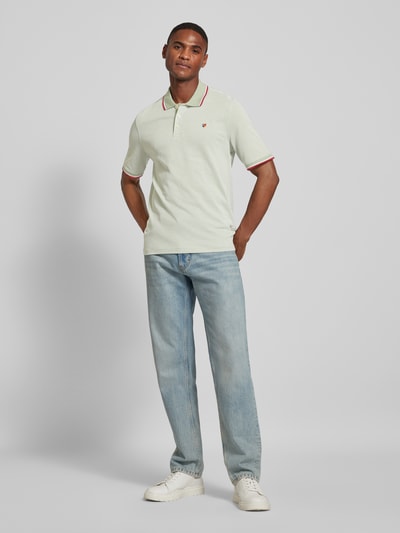 Jack & Jones Premium Koszulka polo o kroju regular fit z wyhaftowanym logo model ‘BLUWIN’ Jasnoszary 1