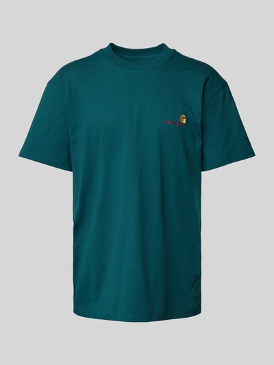 Carhartt Work In Progress T-Shirt mit Label-Stitching Petrol 1