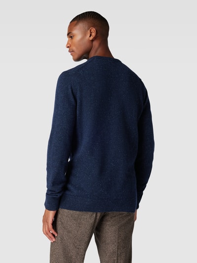 Barbour Strickpullover in Melange-Optik aus Woll-Mix mit Seiden-Anteil Marine 5