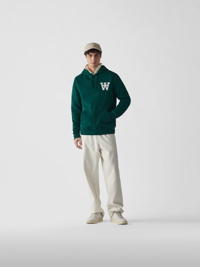 WOOD WOOD Hoodie mit Brand-Schriftzug Gruen 1