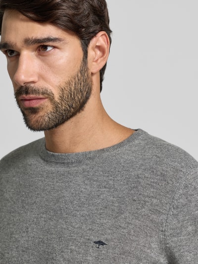 Fynch-Hatton Regular Fit Pullover mit Kaschmir-Anteil Modell 'Merino' Mittelgrau 3