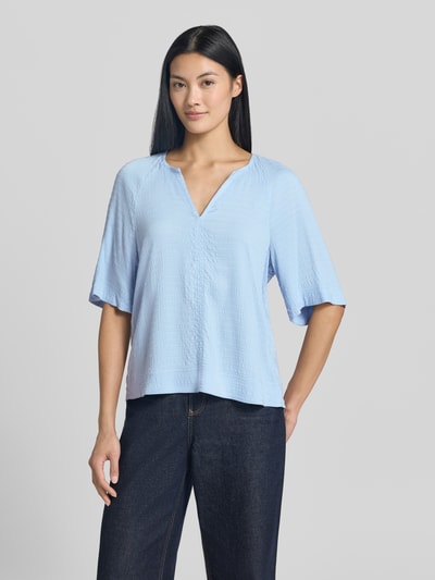 s.Oliver RED LABEL Relaxed Fit Kurzarmbluse aus Viskose-Mix Hellblau 4