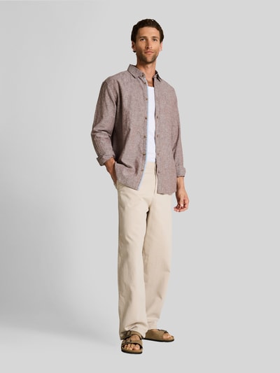 Tom Tailor Regular Fit Freizeithemd aus Leinen-Baumwolle-Mix Hazel 1