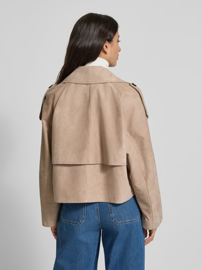 Weekend Max Mara Regular fit leren jack van echt lamsleer, model 'MAGA' Lichtbruin - 5