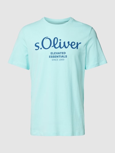 s.Oliver RED LABEL T-shirt met labelprint Lichtturquoise - 2