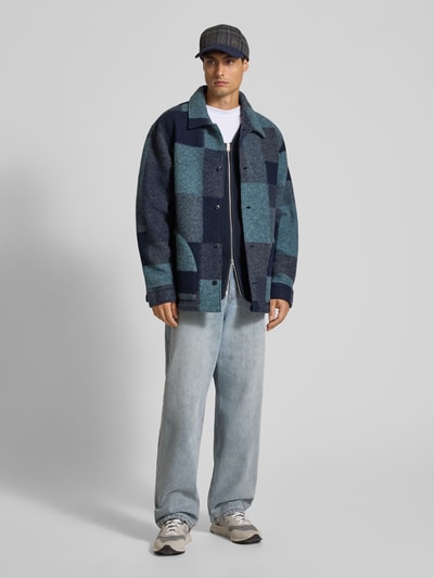 Forét Jacke aus Wolle mit Umlegekragen Blau 1