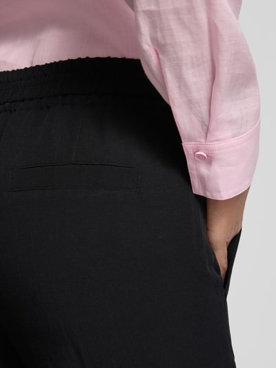 Marc Cain Spodnie materiałowe o kroju tapered fit z tunelem Czarny 3