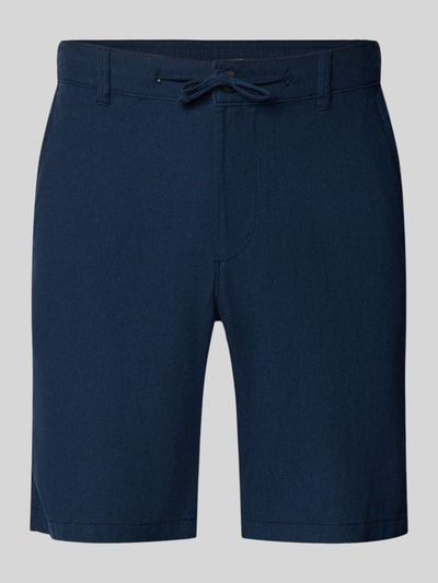 Selected Homme Regular Fit Chinoshorts aus Baumwoll-Leinen-Mix Modell 'BRODY' Marine 2
