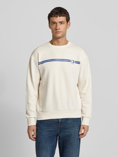 Tom Tailor Denim Regular fit sweatshirt van katoenmix Offwhite - 4