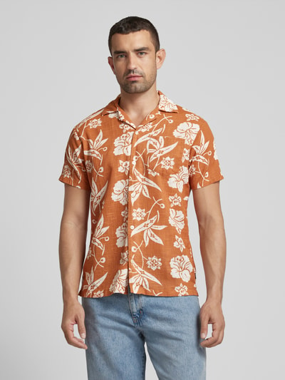 Jack & Jones Premium Vrijetijdsoverhemd met borstzak, model 'FLORES' Cognac - 4