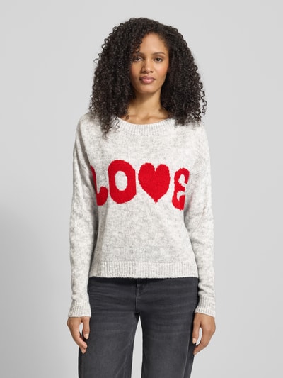 ZABAIONE Loose fit gebreide pullover met wol Middengrijs - 4