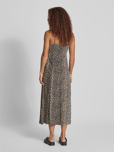 Only Soepele midi-jurk met all-over motief, model 'NOVA' Zand - 5