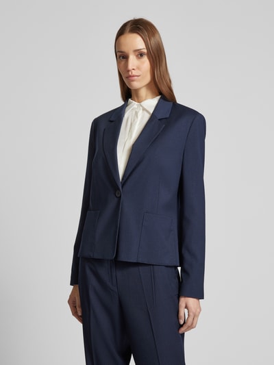 s.Oliver BLACK LABEL Regular fit blazer van viscosemix met grote zakken Marineblauw - 4